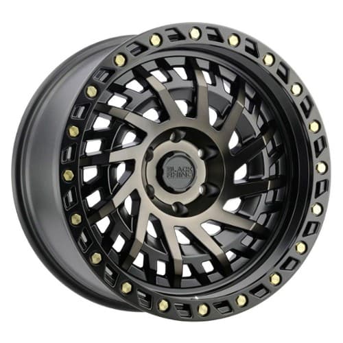 Black Rhino Shredder 18x9.5 5x127 -18 ET 71.6 CB Matte Black W/Machined Dark Tint (1895SHD-85127M71)