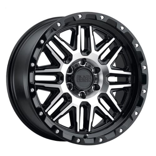 Black Rhino Alamo 17x9 8x165.1 6 ET 122.1 CB Gloss Black W/Machined Face & Stainless Bolts (1790ALA068165B22)