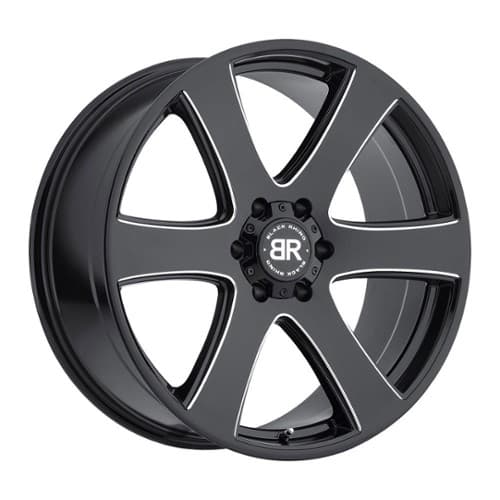 Black Rhino Haka 20x8.5 6x139.7 15 ET 112 CB Gloss Black with Milled Spokes (2085HAK156140B12)