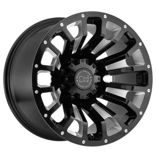 Black Rhino Pinatubo 17x9.5 8x165.1 6 ET 122.1 CB Gloss Black with Milled Inside Window (1795PNT068165B22)