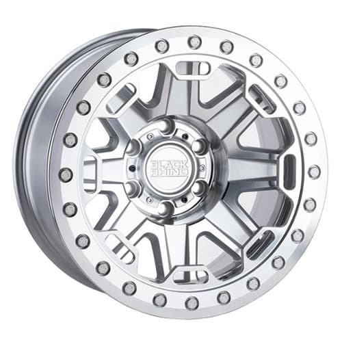 Black Rhino Rift Beadlock 17x8.5 8x170 -38 ET 125.1 CB Silver W/Mirror Face And Stainless Bolts (1785RFT-88170S25)