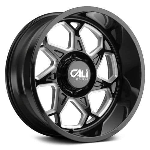 Cali Off-Road Sevenfold 9111 24x12 8x170 -51 ET 130.8 CB Gloss Black Milled Spokes (9111-24270BM)