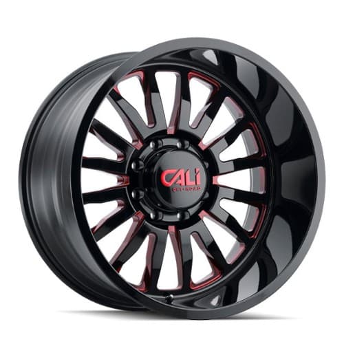 Cali Off-Road Summit 9110 Gloss Black/Red Milled Spokes (9110-2278BTR)