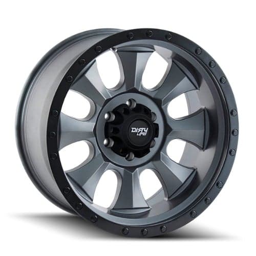 Dirty Life Ironman 9300 17x8.5 5x127 -6 ET 83.8 CB Matte Gunmetal w/Matte Black Beadlock (9300-7873MG6)