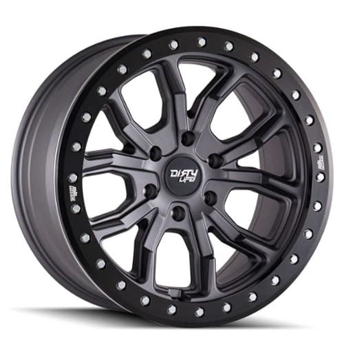 Dirty Life 9303 DT-1 Simulated Beadlock Satin Graphite (9303-7973MGT12)