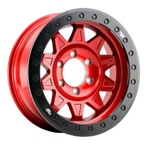 Dirty Life Roadkill 9302 Beadlock Candy Red with Black Ring (9302-7973R14)
