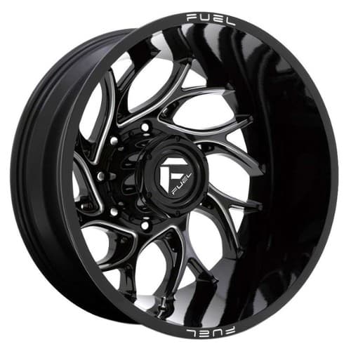 Fuel D741 Runner Dually Rear 22x8.25 8x200 -176 ET 142.2 CB Black Milled (D74122829225)