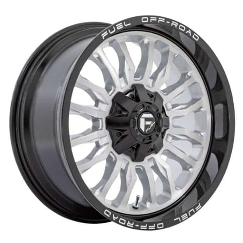 Fuel D798 Arc Silver Brushed Face With Milled Black Lip (D79820902650)