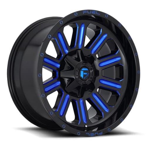 Fuel Hardline D646 20x10 5x114.3/5x127 -18 ET 78.1 CB Gloss Black with Candy Blue (D64620002647)