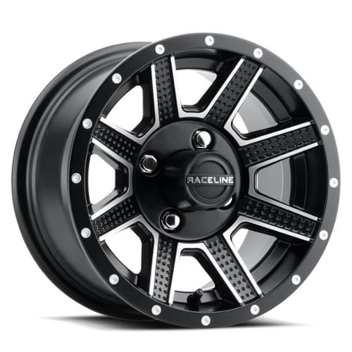 Raceline G92M Hostage Golf UTV 12x7 4x101.6 5 ET 68 CB Satin Black Milled (G92M-27040+05)