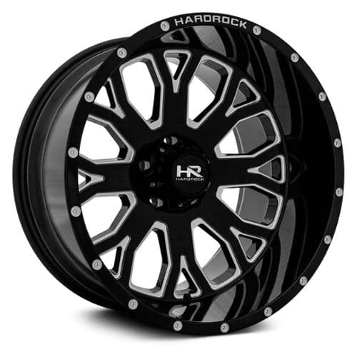 Hardrock Offroad Slammer XPosed 22x12 8x170 -44 ET 125.2 CB Gloss Black Milled (H504-221270144BM)