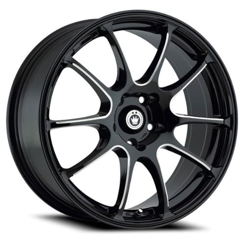 Konig Illusion 17x7 4x100 40 ET 73.1 CB Black/Ball Cut Machine (IL77100405)