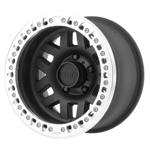 KMC KM229 Machete Crawl 17x9 8x170 -38 ET 125.5 CB Satin Black Machined Bead Ring (KM22979087738N)