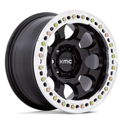KMC KM237 Riot Beadlock Satin Black w/Machined Ring (KM237MD17855000)