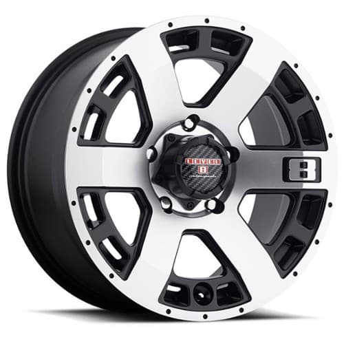 Level 8 Scorpion 16x8.5 5x135 -6 ET 87 CB Gloss Black with Mirror Cut Lip (1685LSN-65135B87)