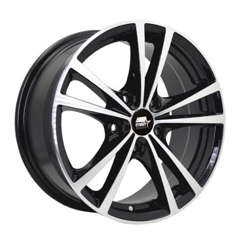 MST Saber 17x7 5x114.3 45 ET 72.7 CB Glossy Black w/Machined Face (8014-7765)