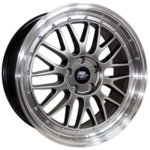 MST LeMan 19x9.5 5x114.3 35 ET 73.1 CB Hyper Black w/Machined Lip (23-99565-35)