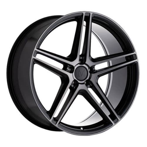 Mandrus Bremen 18x9.5 5x112 49 ET 66.6 CB Gloss Black w/ Mirror Cut Face and Translucent Clear (1895BMN495112B66)