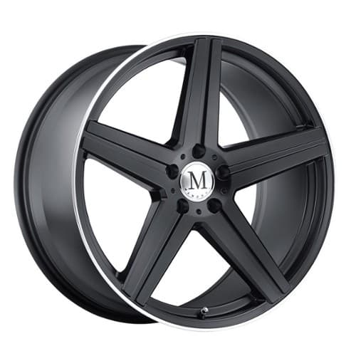 Mandrus Estrella 18x8.5 5x112 25 ET 66.6 CB Matte Black W/Machine Lip Edge (1885MAE255112M66)