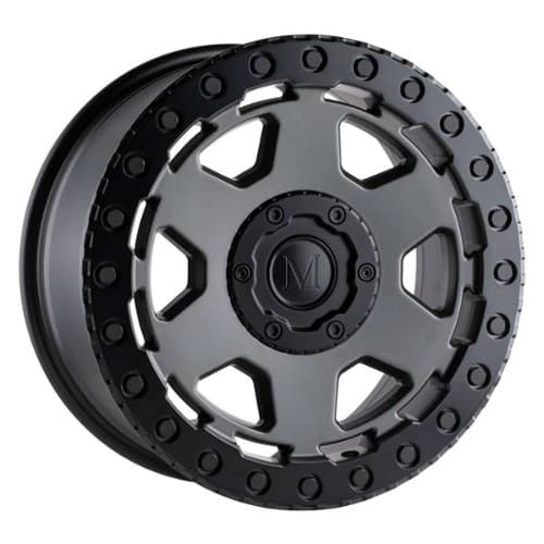 Mandrus Forscher 20x9 5x112 30 ET 66.6 CB Matte Gunmetal w/ Black Lip Edge (2090FSR305112G66)
