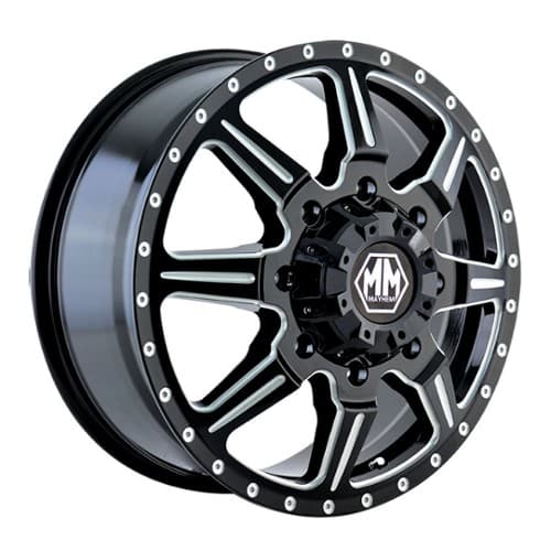 Mayhem 8101 Monstir Dually Front Black w/Milled Spokes (8101-9670MF)