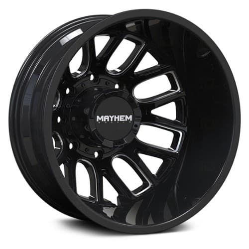 Mayhem 8107 Cogent Dually Rear Gloss Black w/Milled Spokes (8107D-2879BMR232)