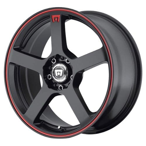 Motegi MR116 18x8 5x114.3/5x120 35 ET 74.1 CB Matte Black w/Red Racing Stripe (MR11688017735)