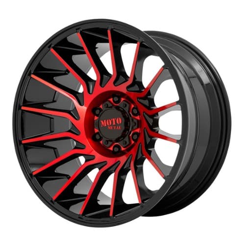 Moto Metal MO807 Shockwave Gloss Black Machined with Red Tint (MO80722250944N)