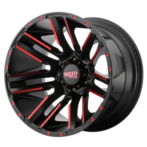 Moto Metal MO978 Razor Satin Black Machined With Red Clear Coat (MO97821050524NRC)