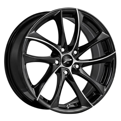 Platinum 438U Gyro 16x7 5x114.3 40 ET 72.56 CB Gloss Black w/ Diamond Cut Face & Clear-Coat (438-6766U+40)