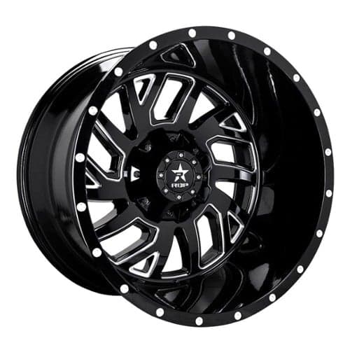 RBP Wheel 65R Glock 22x14 5x127/5x139.7 -76 ET 78 CB Gloss Black/Milled (65R-2214-58-76BG)