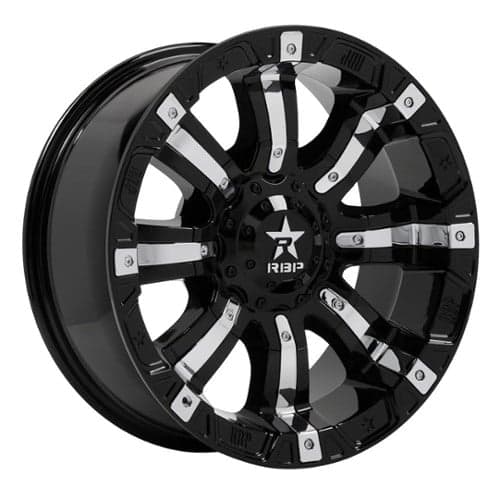 RBP Wheel 94R Colt 20x9 5x150 10 ET 110 CB Gloss Black w/Chrome Inserts (94R-2090-50+10BP)