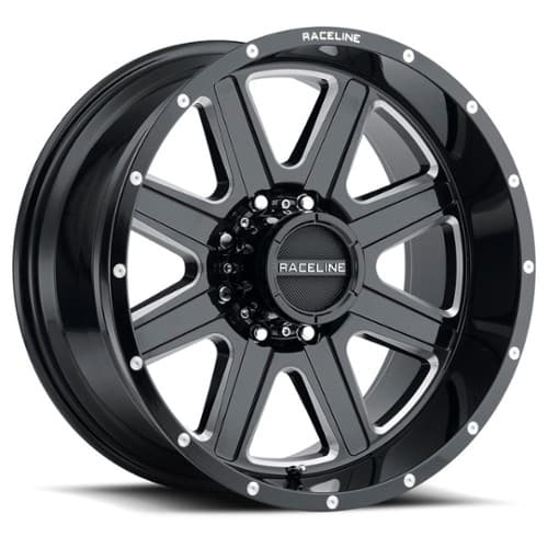 Raceline 940M Hostage 20x9 8x170 0 ET 125.2 CB Gloss Black & Milled (940M-29081-00)