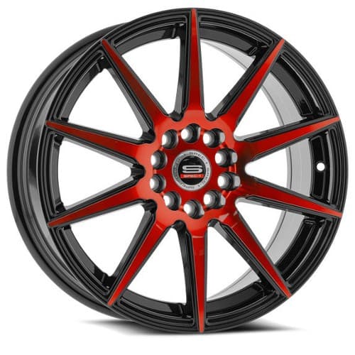 Spec-1 SP-51 17x7.5 5x100 42 ET 73.1 CB Gloss Black Red Machined (SP5117752342GBR)