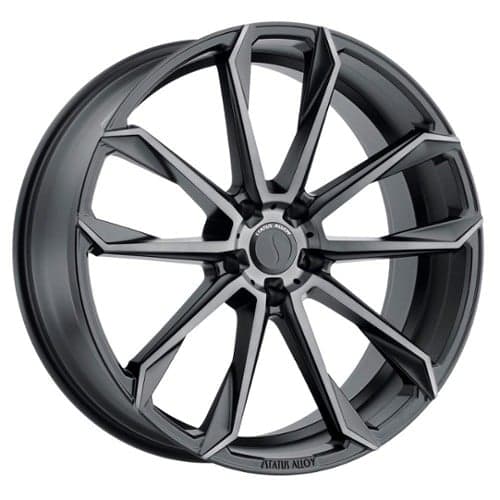 Status Mastadon 24x9.5 6x139.7 25 ET 112.1 CB Graphite (Matte Black w/Machine Face & Dark Tint) (2495MST256140B12)