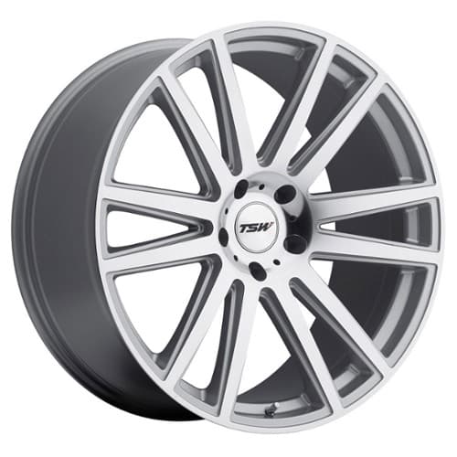 TSW Alloy Gatsby 20x8.5 5x120 35 ET 76 CB Silver W/Mirror Cut Face (2085GAT355120S76)