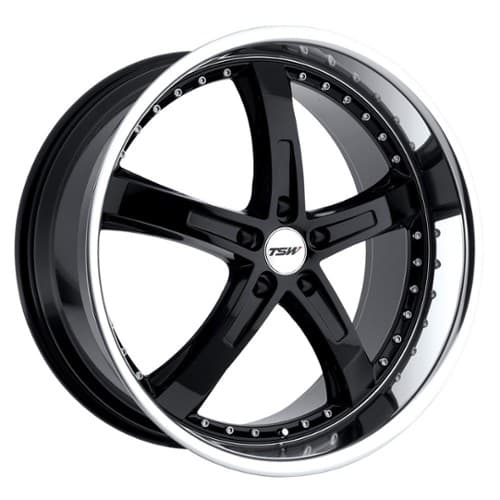 TSW Alloy Jarama 20x8.5 5x114.3 40 ET 76 CB Gloss Black W/Mirror Cut Lip (2085JAR405114B76)