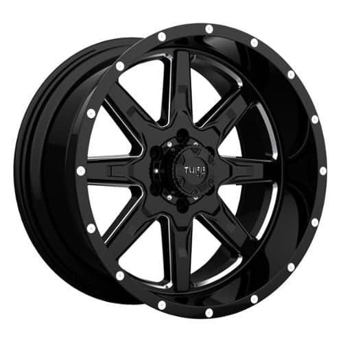 Tuff A.T. T15 20x10 6x139.7 -19 ET 106 CB Gloss Black with Milled Spokes (2010T15-96140B06)