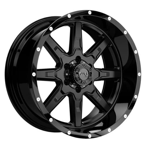 Tuff A.T. T15 16x8 6x139.7 -13 ET 106 CB Satin Black with Gloss Black Lip (1680T15-36140M06)