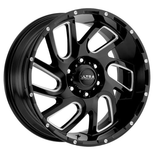 Ultra 221 Carnage 20x9 5x127 10 ET 78 CB Gloss Black w/ CNC Milled Accents & Clear Coat (221-2973BM+10)