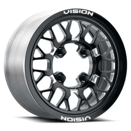 Vision 346 Storm ATV 15x10 6x139.7 25 ET 110 CB Black Milled (346-151655BMS65)