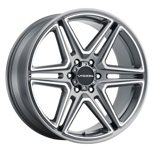 Vision 476 Wedge 22x9.5 5x139.7 8 ET 77.8 CB Gunmetal Machined Face (476-22985GMMF8)