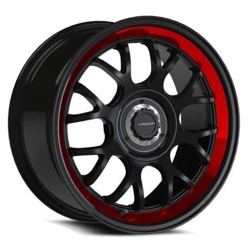Vision 478 Alpine Gloss Black Red Tint Brushed Lip (478-6813GBRTB38)