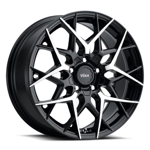 Voxx Paso 18x8 5x108/5x114.3 45 ET 73.1 CB Gloss Black w/ Machined Face (PAS880500845GBMF)