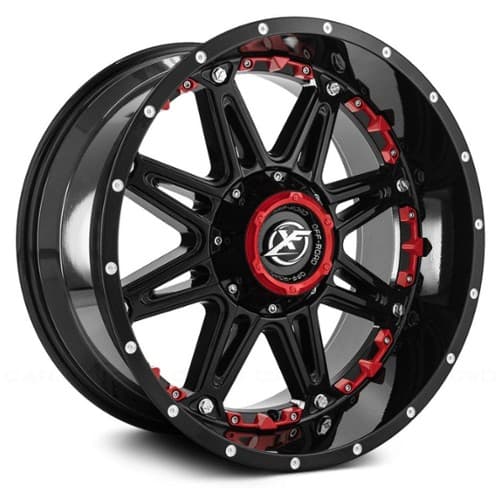 XF Off-Road XF-217 Gloss Black w/ Red Inserts (XF217209051397150+12GBRISXFR)