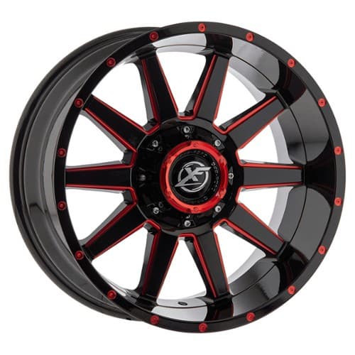 XF Off-Road XF-219 Gloss Black Red Milled (XF21920105139715024GBMLR)