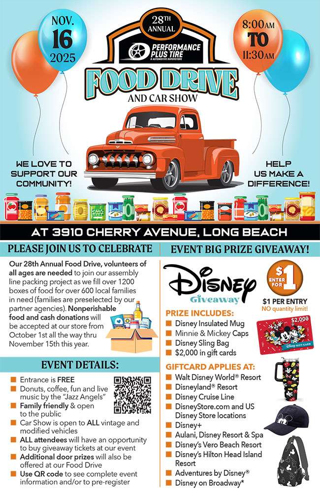 Performance Plus Tire 28th Annual Food Drive and Car Show