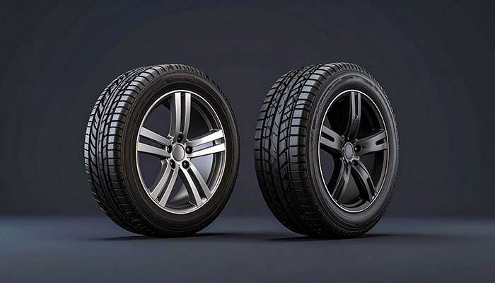 2 tires showing different tread patterns