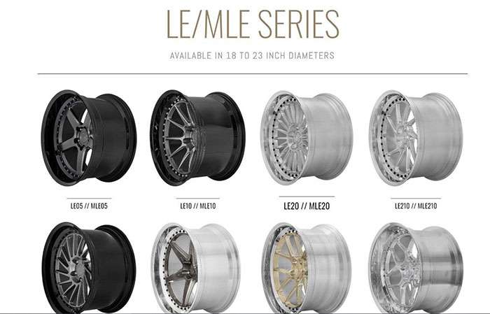 BC Forged LE Series two-piece forged wheels on a customized S550 Mustang.