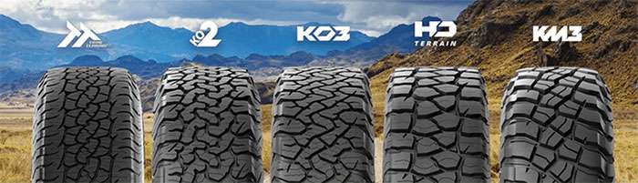 BFGoodrich off-road tires display